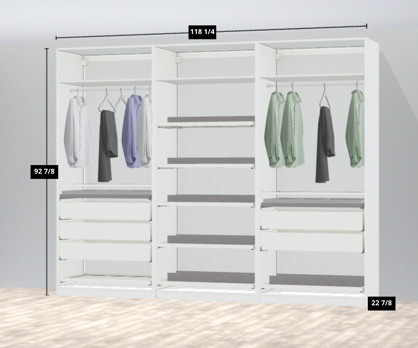Kids Closet Organizer with IKEA Closet System - PAX system closet hack